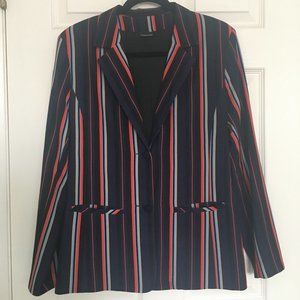 Signature By Marika Vera Navy Striped Blazer